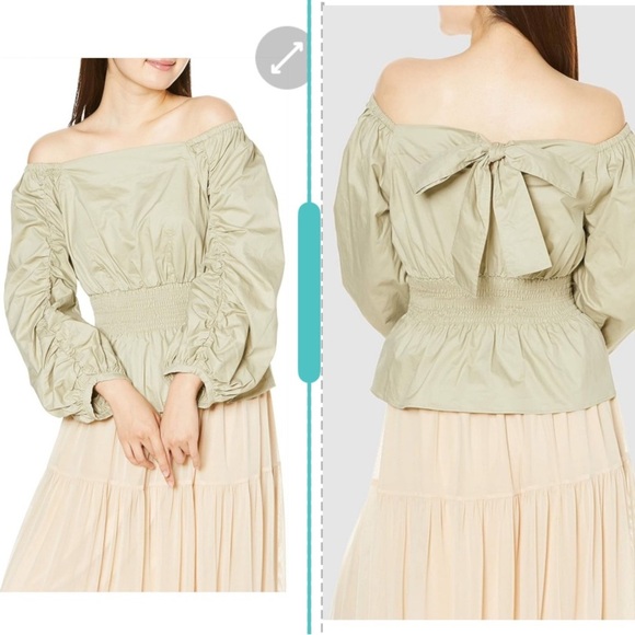 snidel Tops - SNIDEL Back Ribbon Off Shoulder Blouse O/S